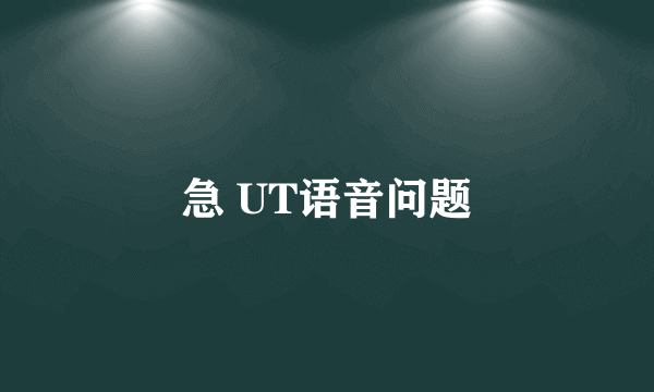 急 UT语音问题