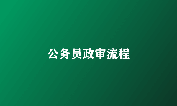 公务员政审流程