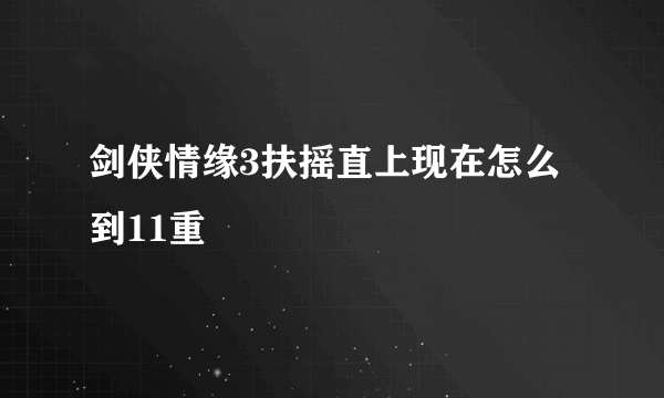 剑侠情缘3扶摇直上现在怎么到11重