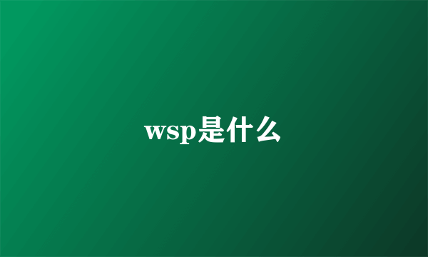 wsp是什么