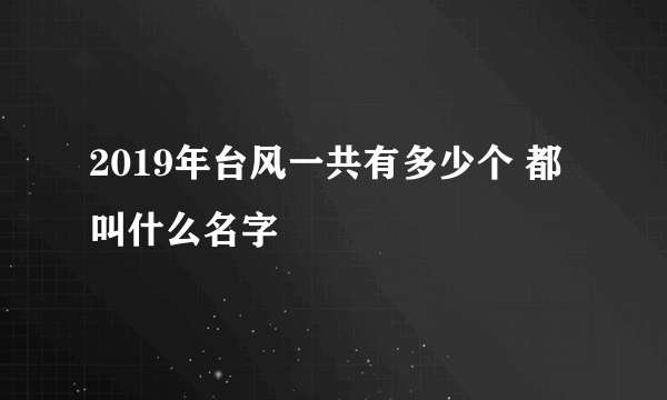 2019年台风一共有多少个 都叫什么名字