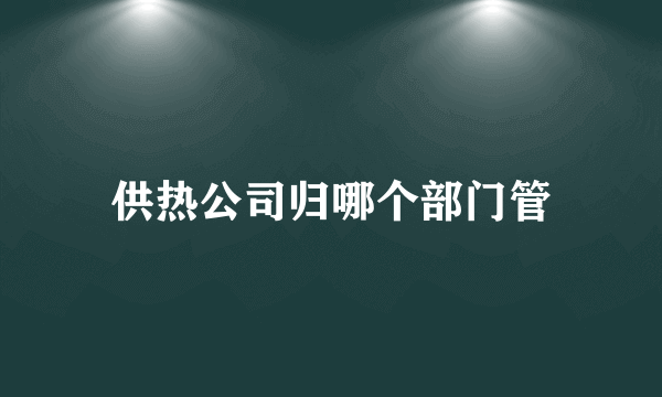 供热公司归哪个部门管