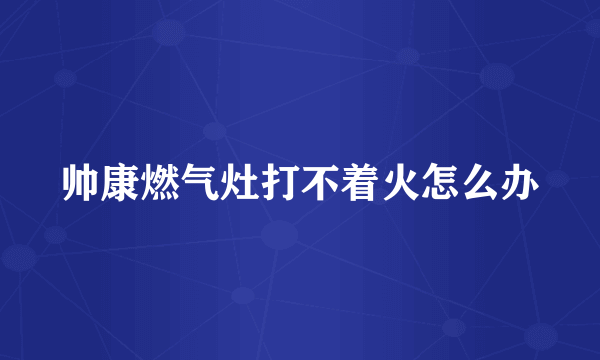 帅康燃气灶打不着火怎么办