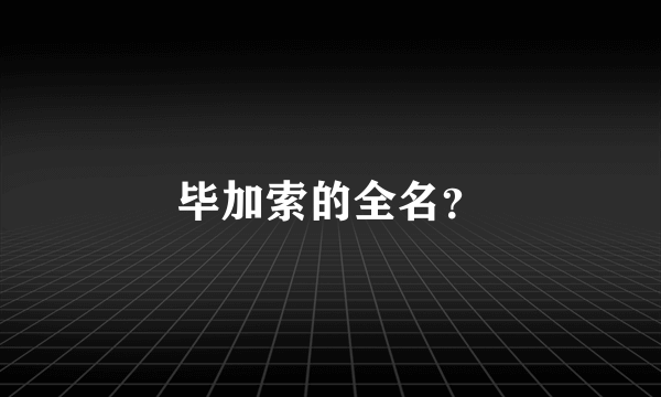 毕加索的全名？